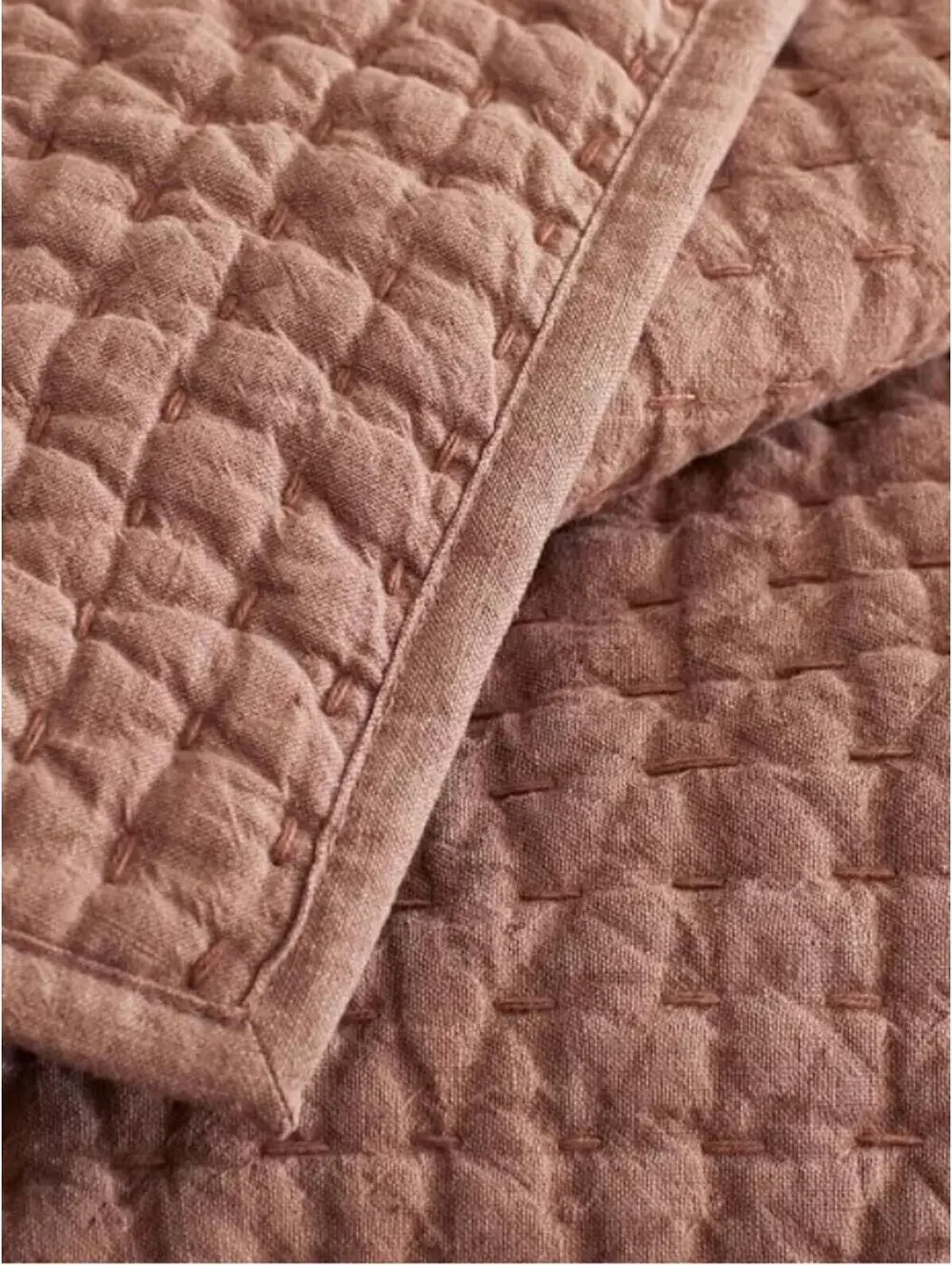 Pottery Barn Pickstitch King Pillow Sham Cotton Linen BRICK GREAT Condition